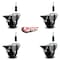 Service Caster 3'' Hard Rubber Swivel 7/8'' Expanding Stem Caster Set with Brake, 4PK SCC-EX20S314-HRS-PLB-78-4 - alternate 3